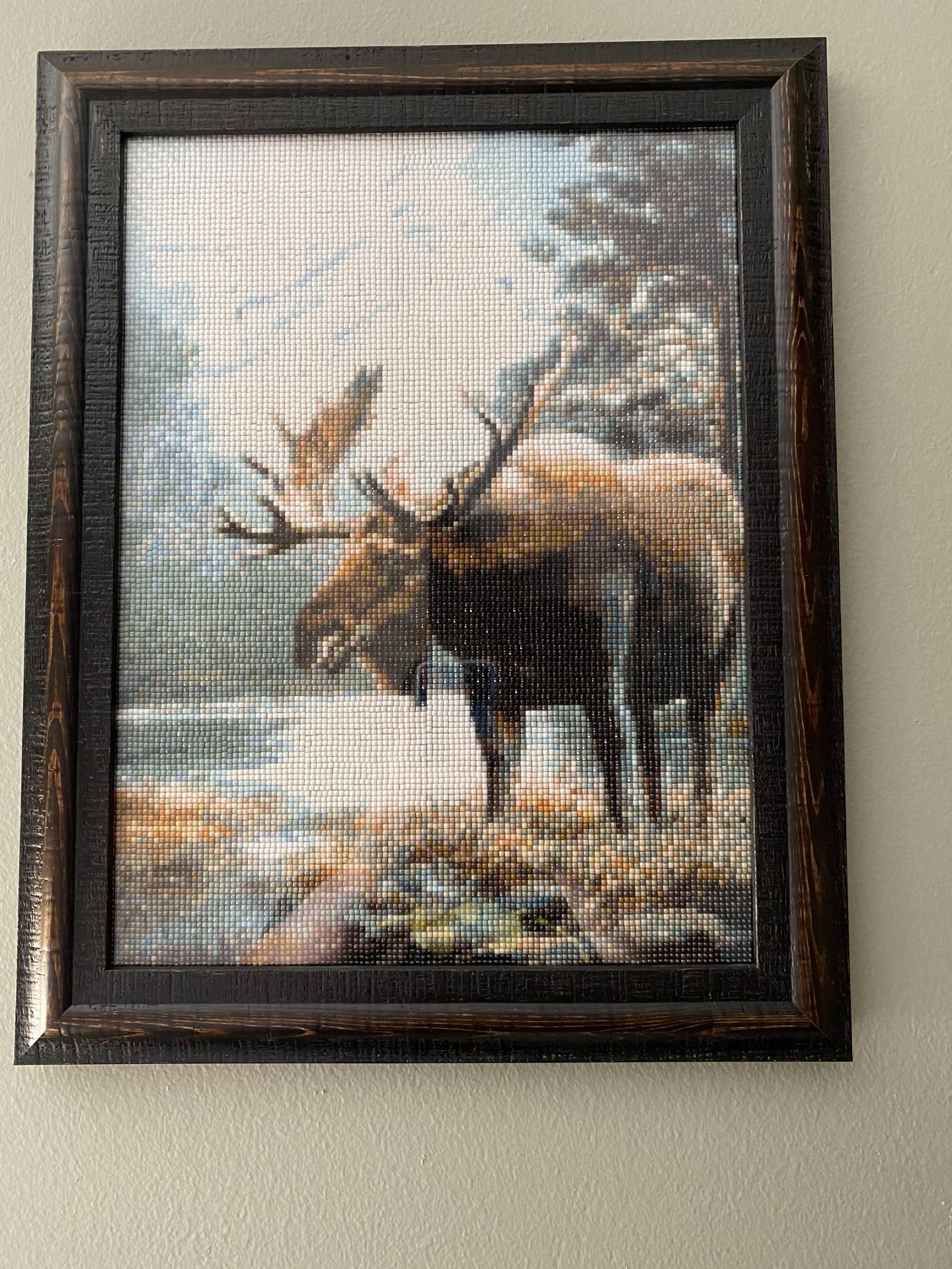 "Alaska Moose With Floatplane" Diamond Painting Kit (Full Drill