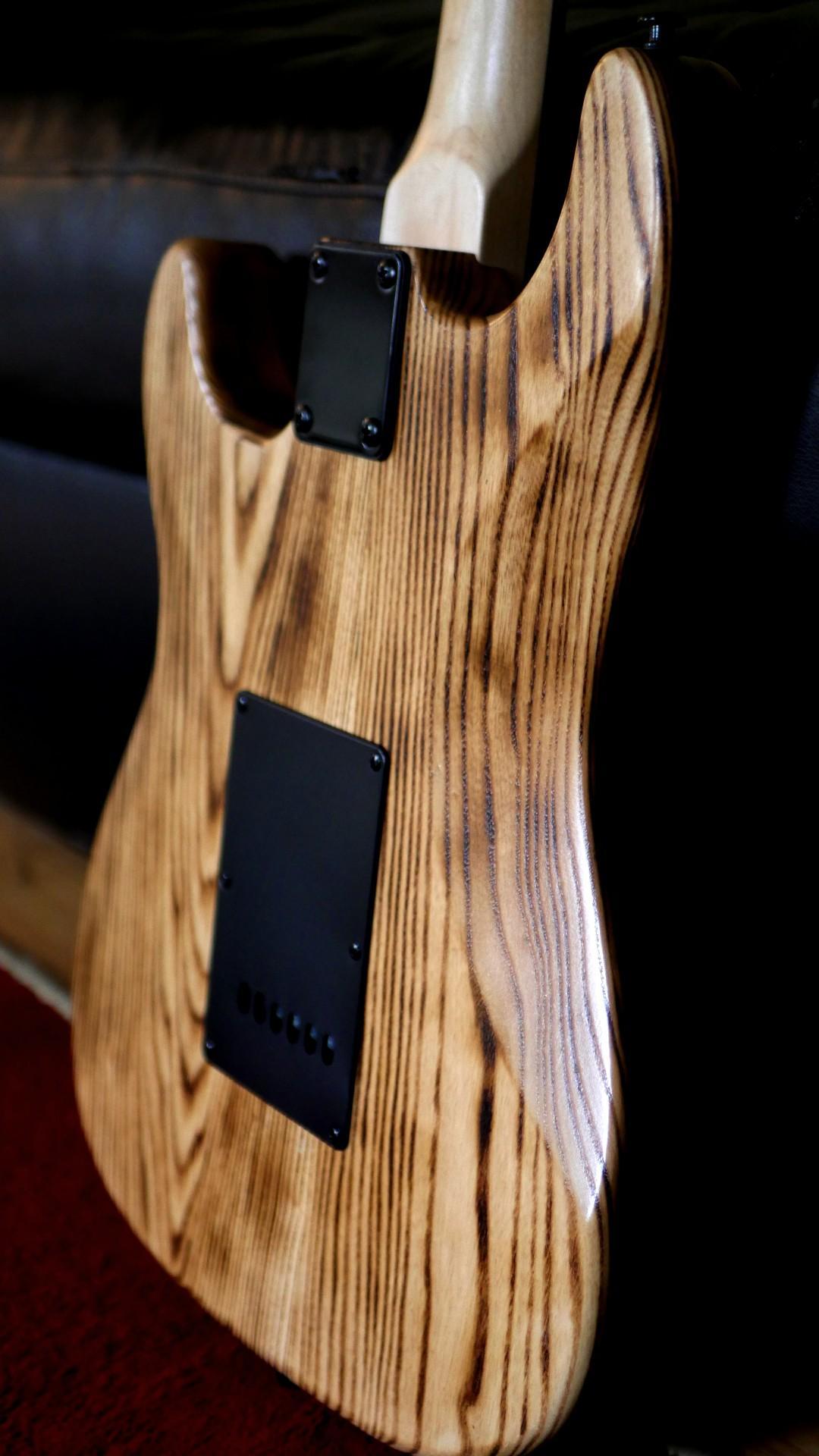 Christopher B. S-style Ash guitar build - front view
